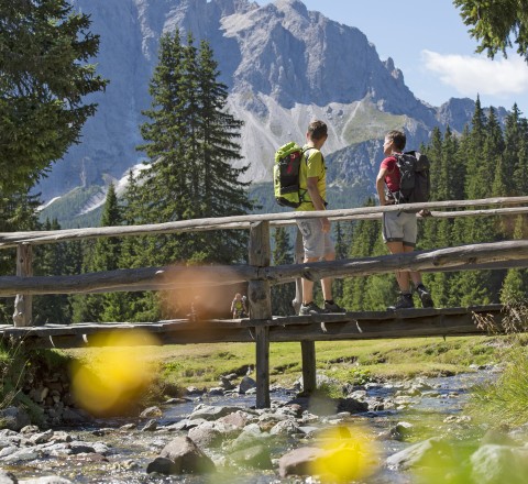 Sommerwanderung in den Bergen von Südtirol