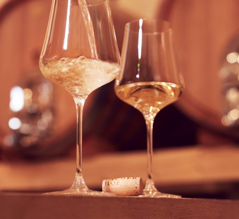 Genuss Pur, Detailbild Wein mit Weingläser